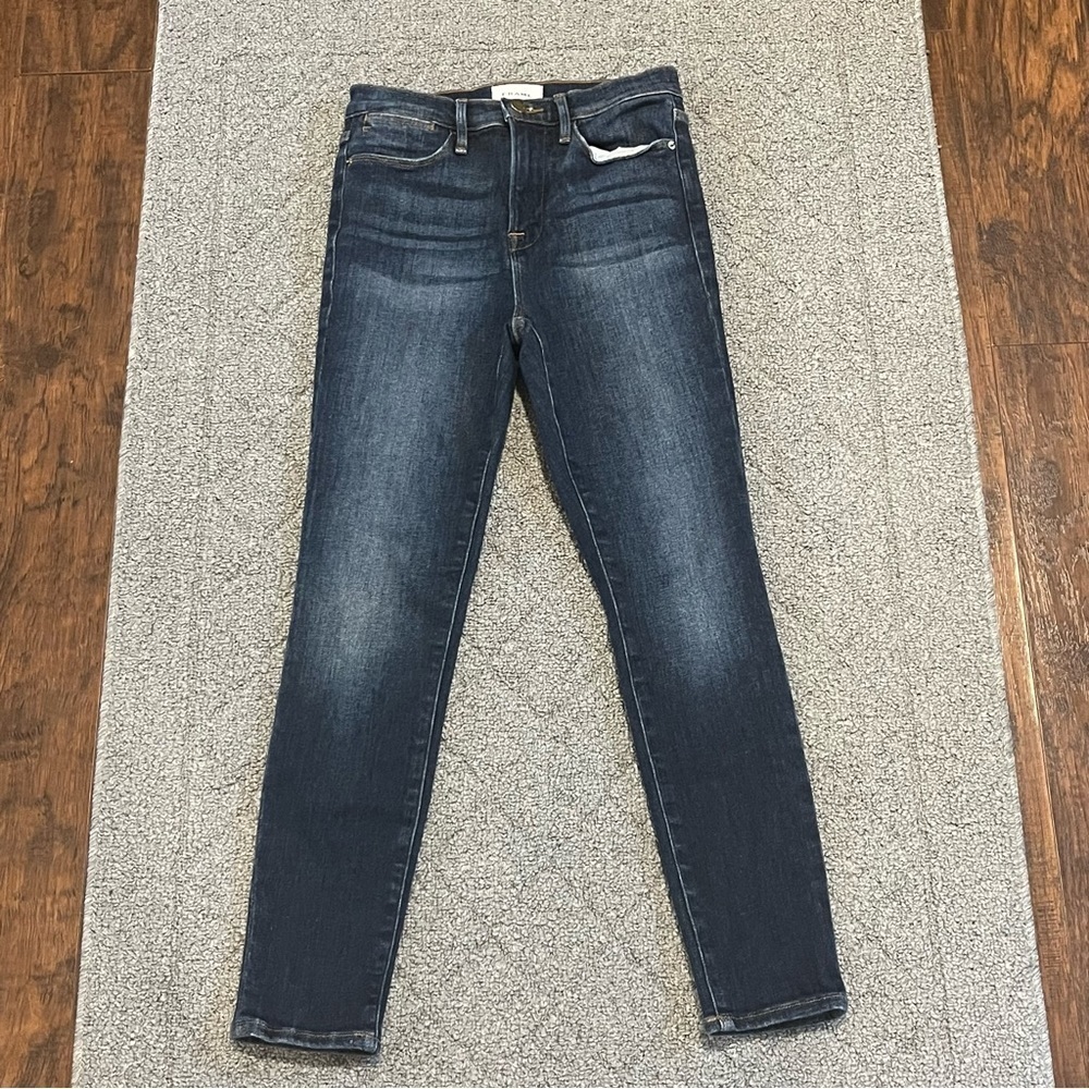 Frame Jeans Womens 27 Blue Le High Skinny Crop Stretch Denim Ankle Mid Rise